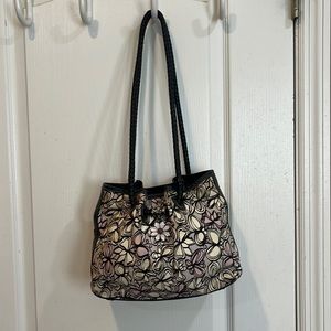 Brighton purple/lavender and black  handbag with butterfly print.